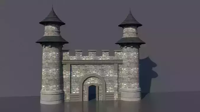 Castle  gate Low-poly 3D model