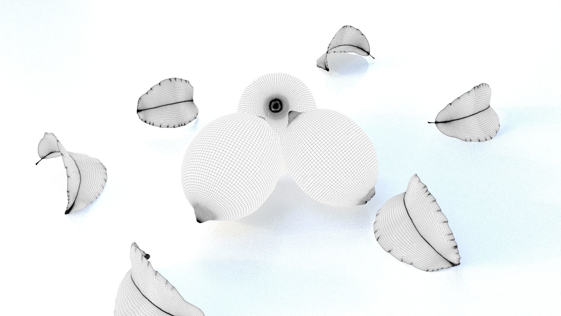 Lemon and leaf Low-poly 3D model_8