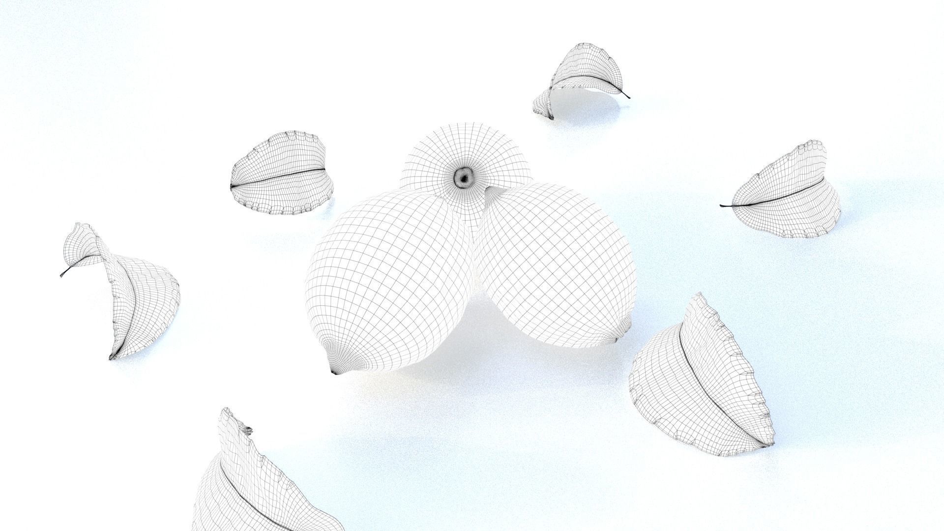 Lemon and leaf Low-poly 3D model_7