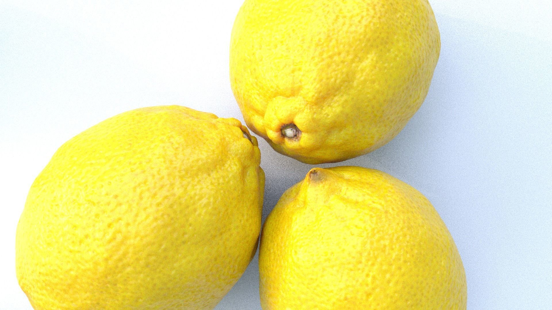 Lemon and leaf Low-poly 3D model_6