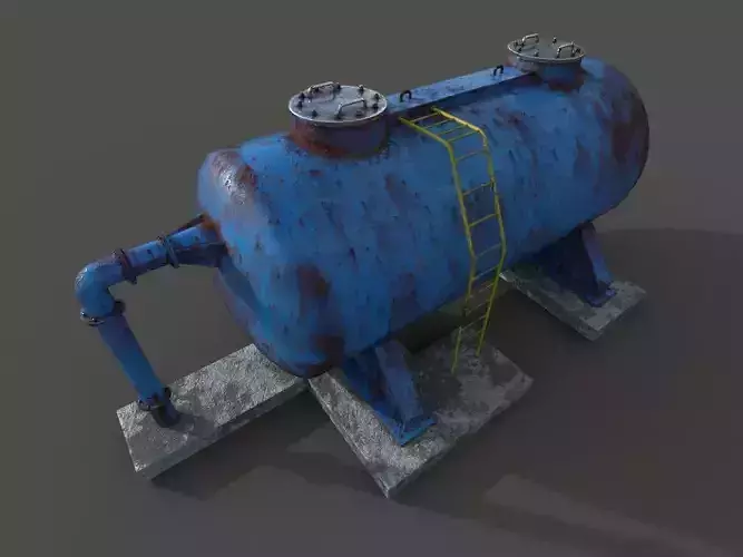 Oil tank Low-poly 3D model