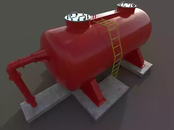 Oil tank Low-poly 3D model