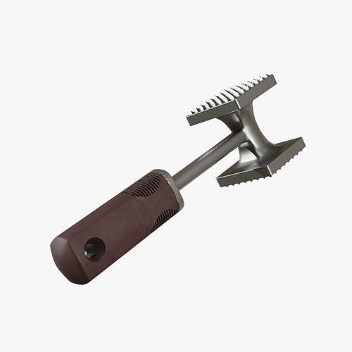 OXO Meat Tenderizer with brown Grips Low-poly 3D model