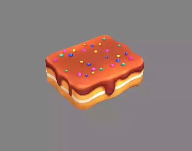 Cartoon chocolate cake squares