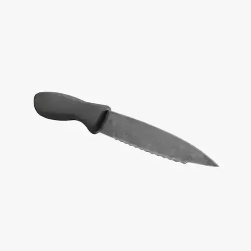 Knife worn black rubber