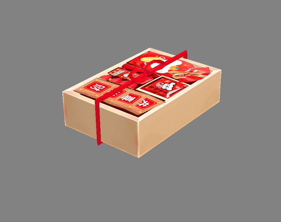 New Year snacks Low-poly 3D model_2