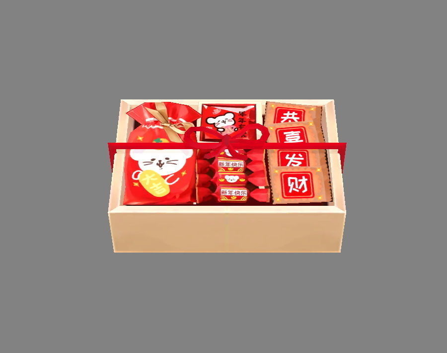 New Year snacks Low-poly 3D model_1