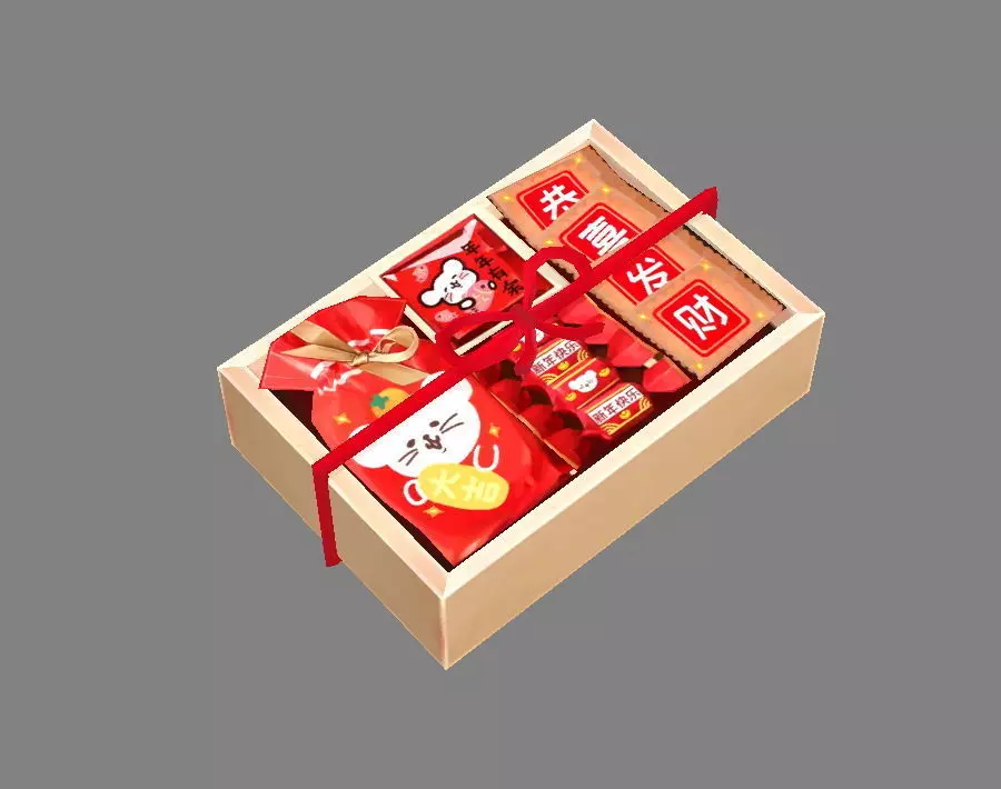 New Year snacks Low-poly 3D model_0