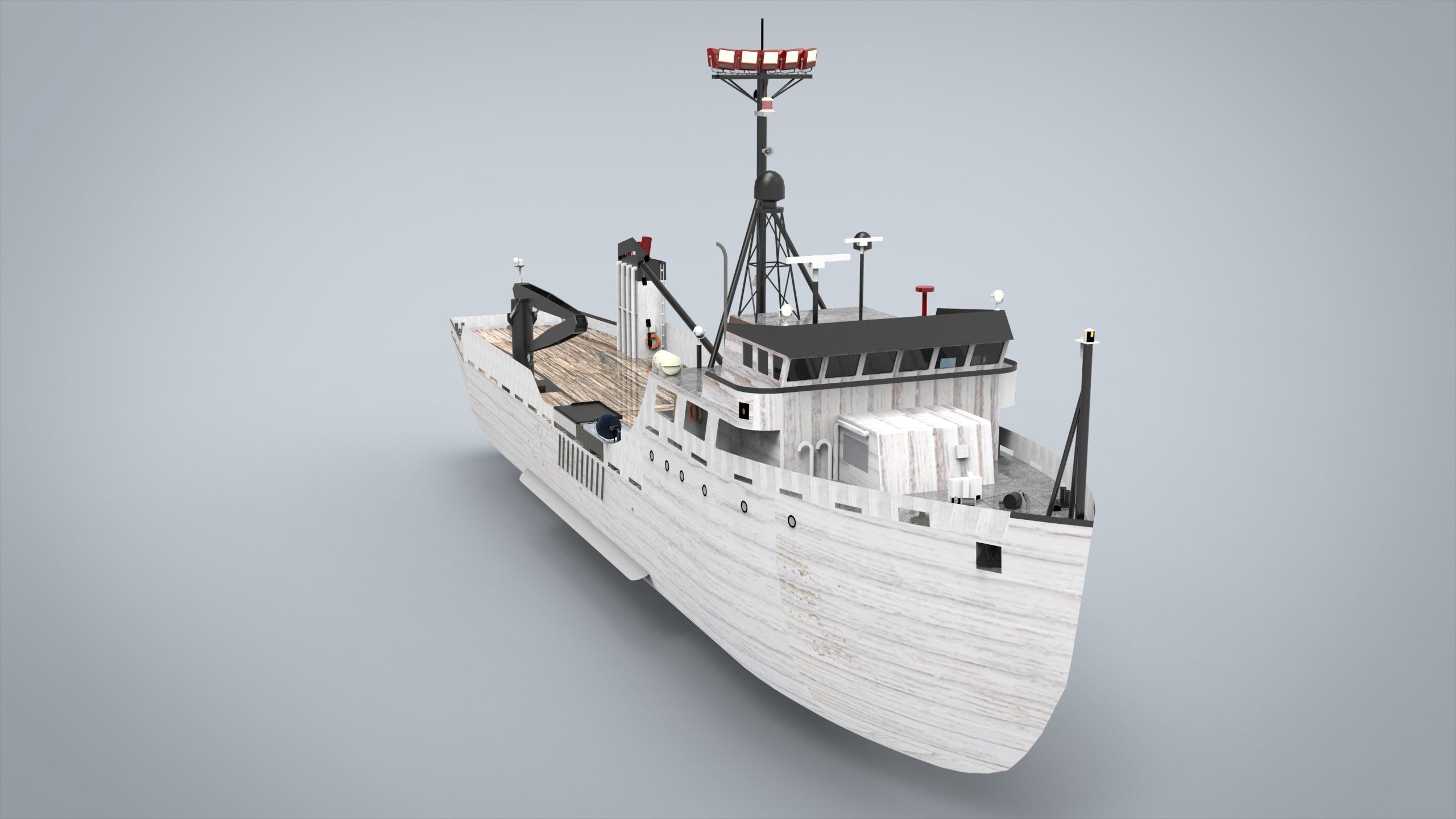 reasearch ship Low-poly 3D model_10