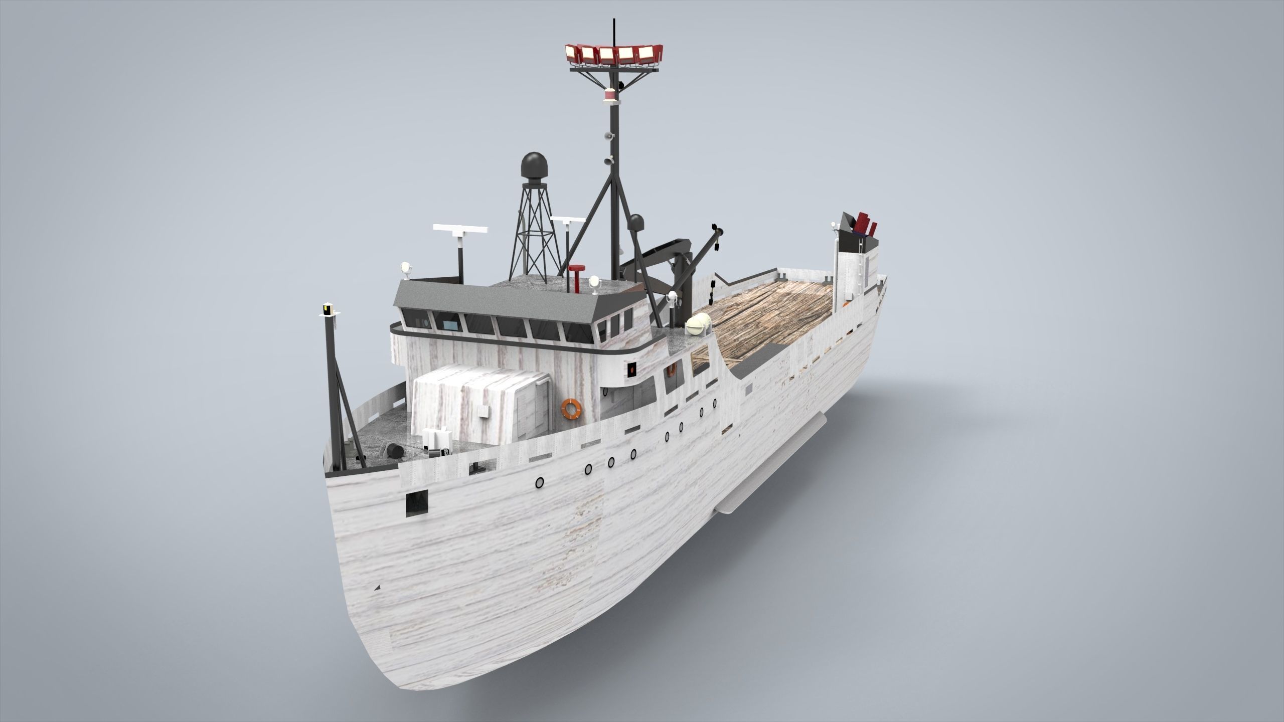 reasearch ship Low-poly 3D model_12