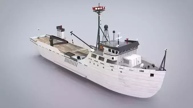 reasearch ship Low-poly 3D model