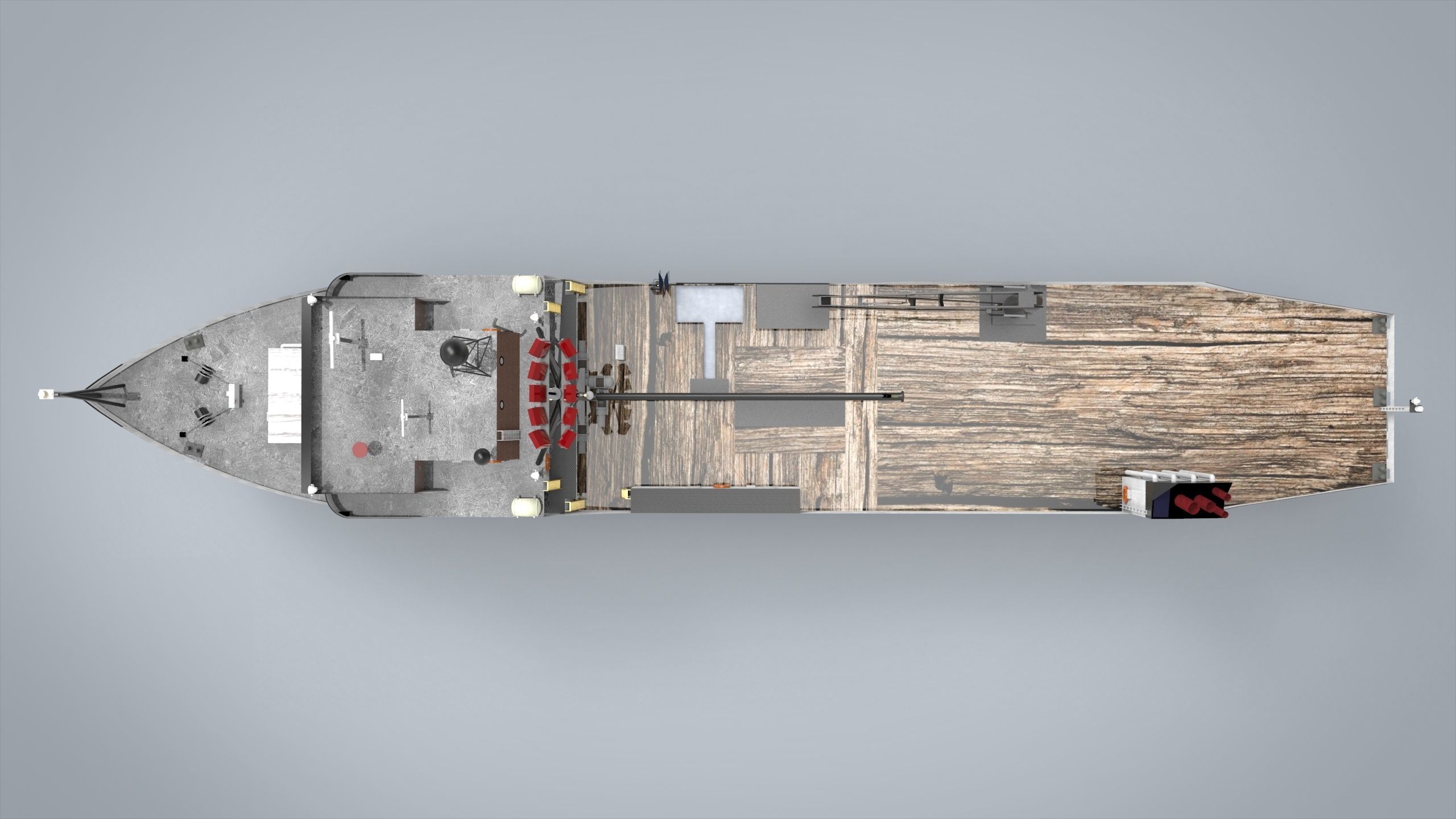 reasearch ship Low-poly 3D model_5