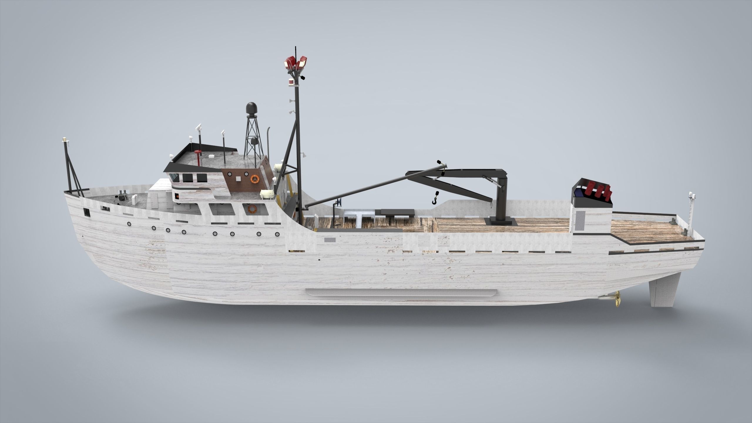 reasearch ship Low-poly 3D model_11