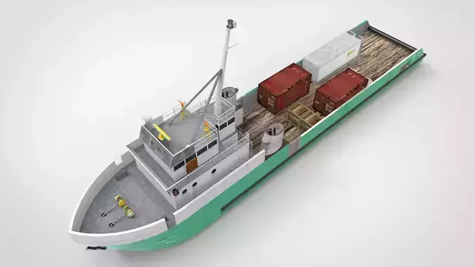 Old Supply Vessel Low-poly 3D model
