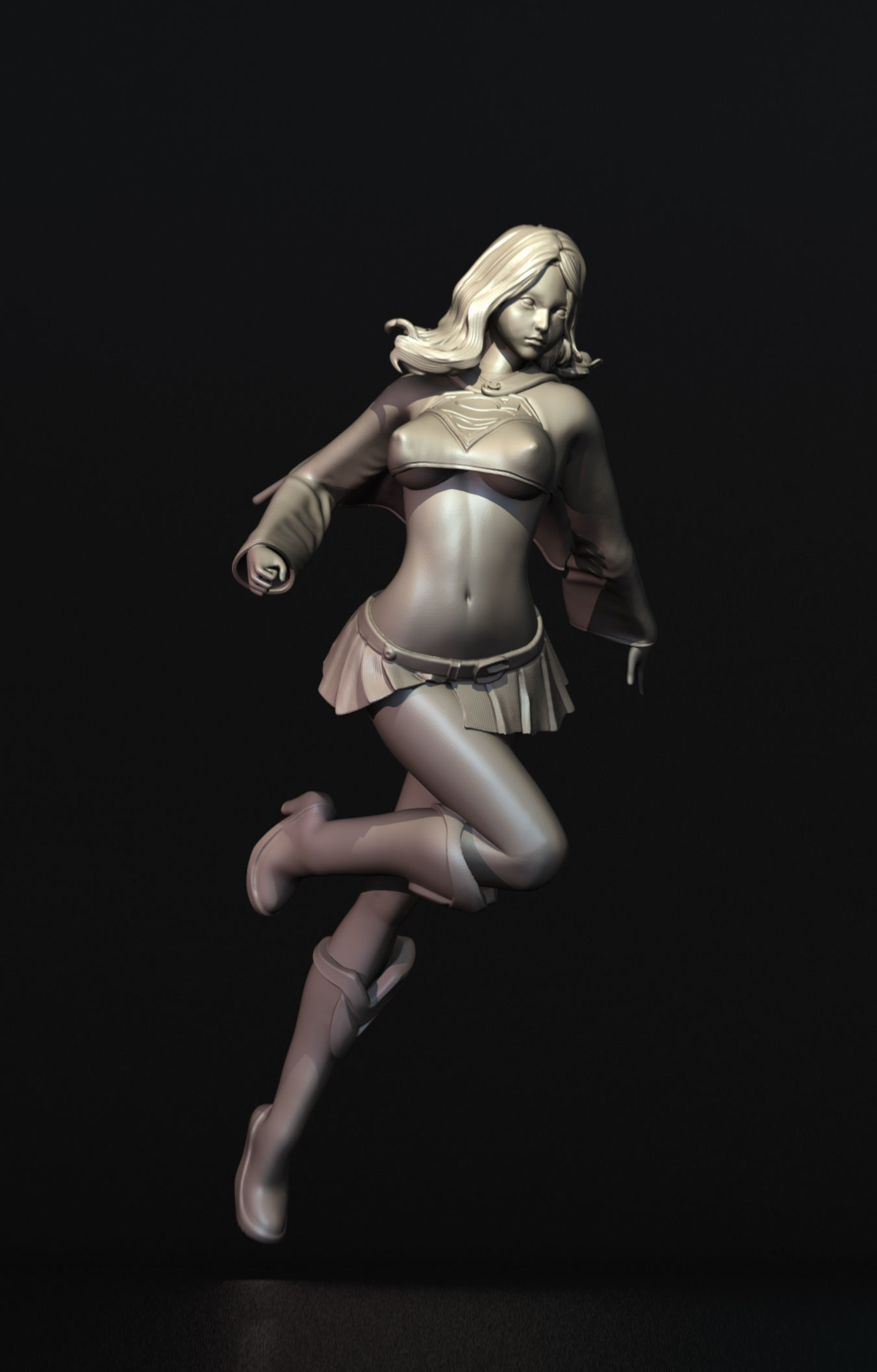 Super Girl Fan Art 3D Print Figurine 3D print model_3