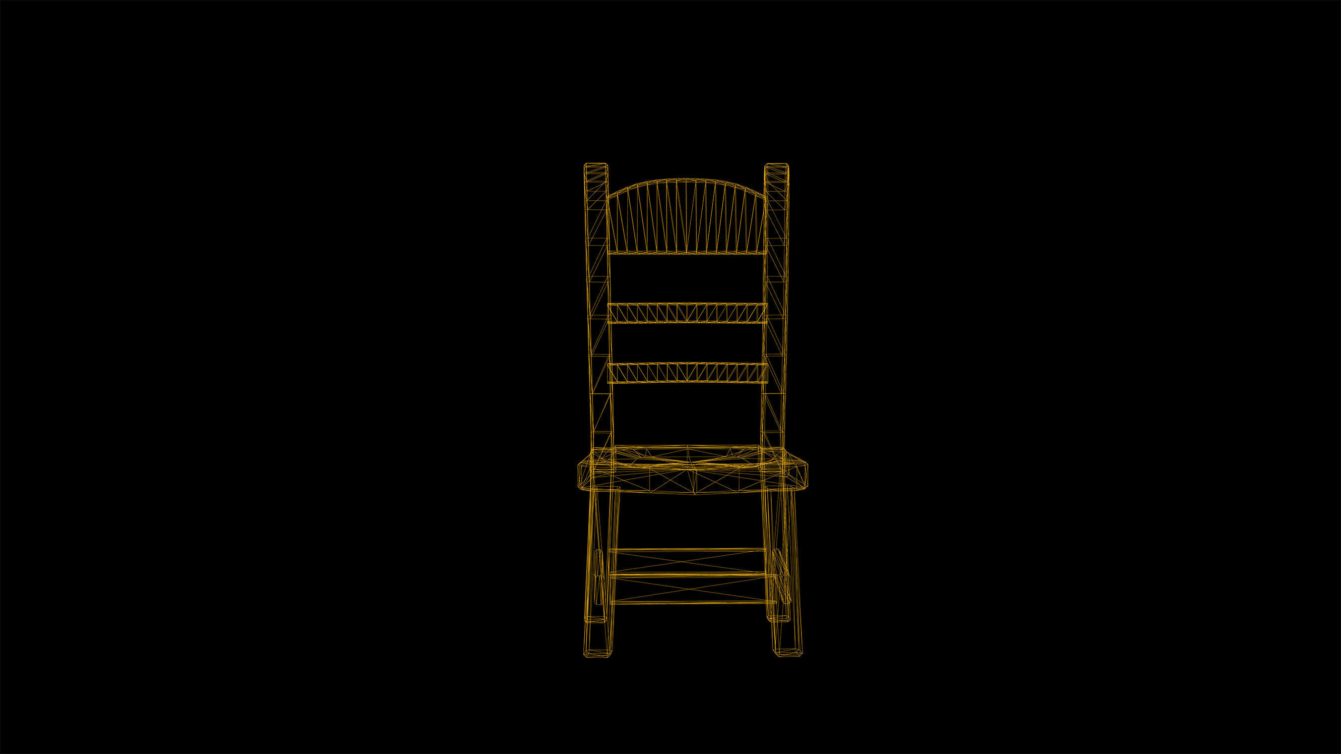Chair Game-Ready wooden Low-poly 3D model_2
