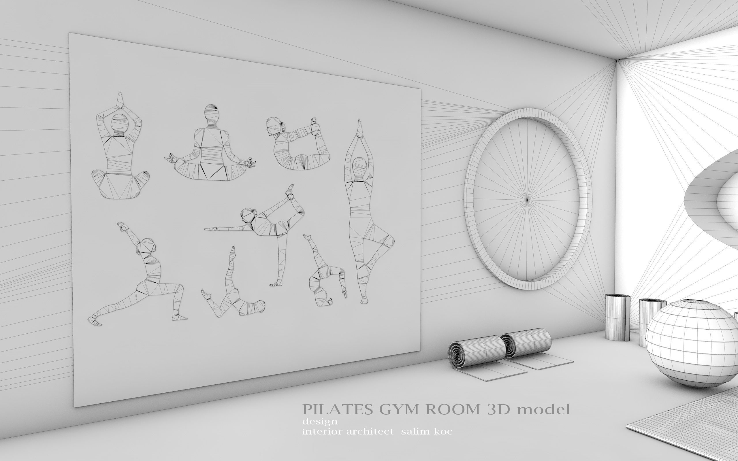 Pilates gym 3d model 3D model_22