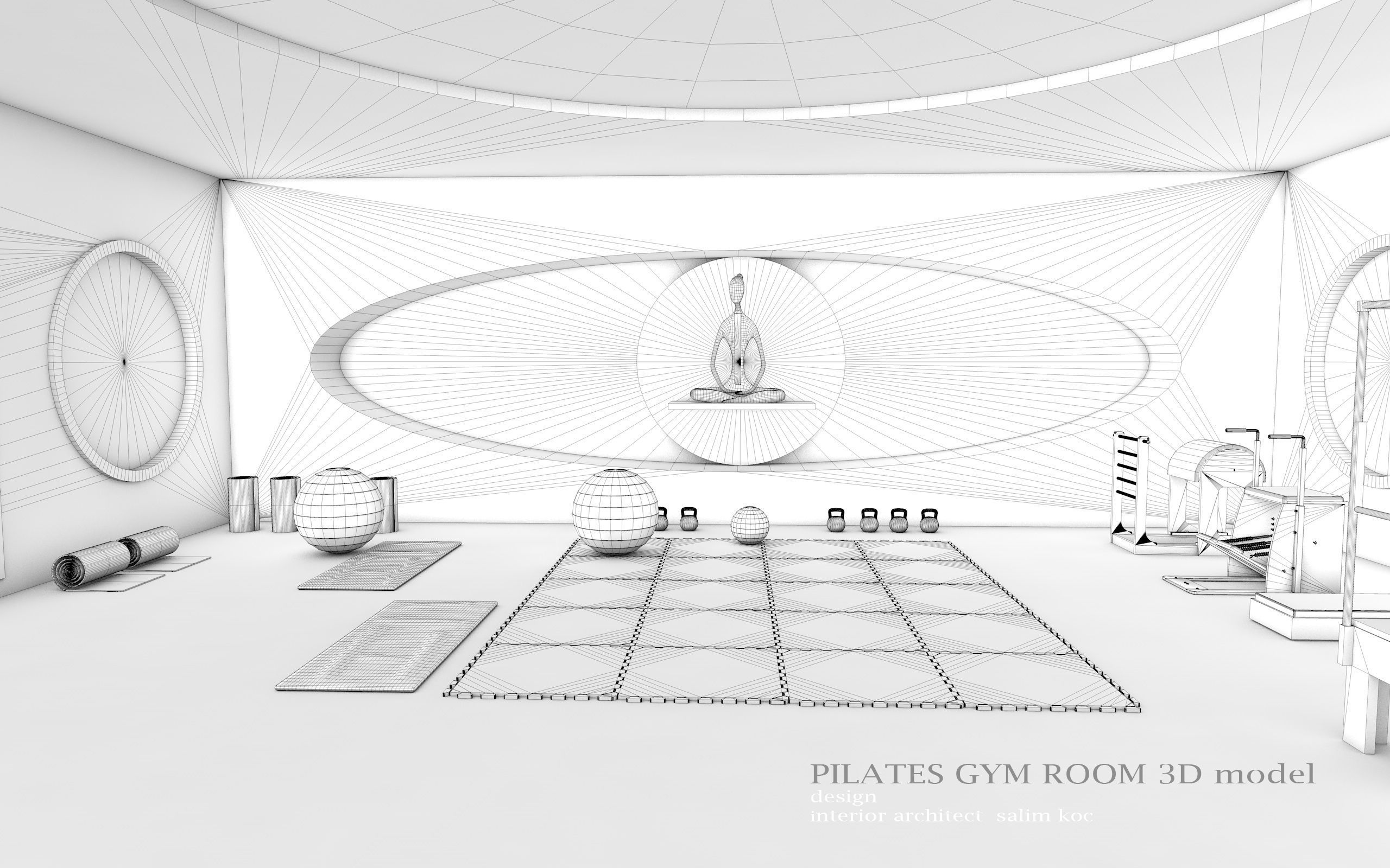Pilates gym 3d model 3D model_19