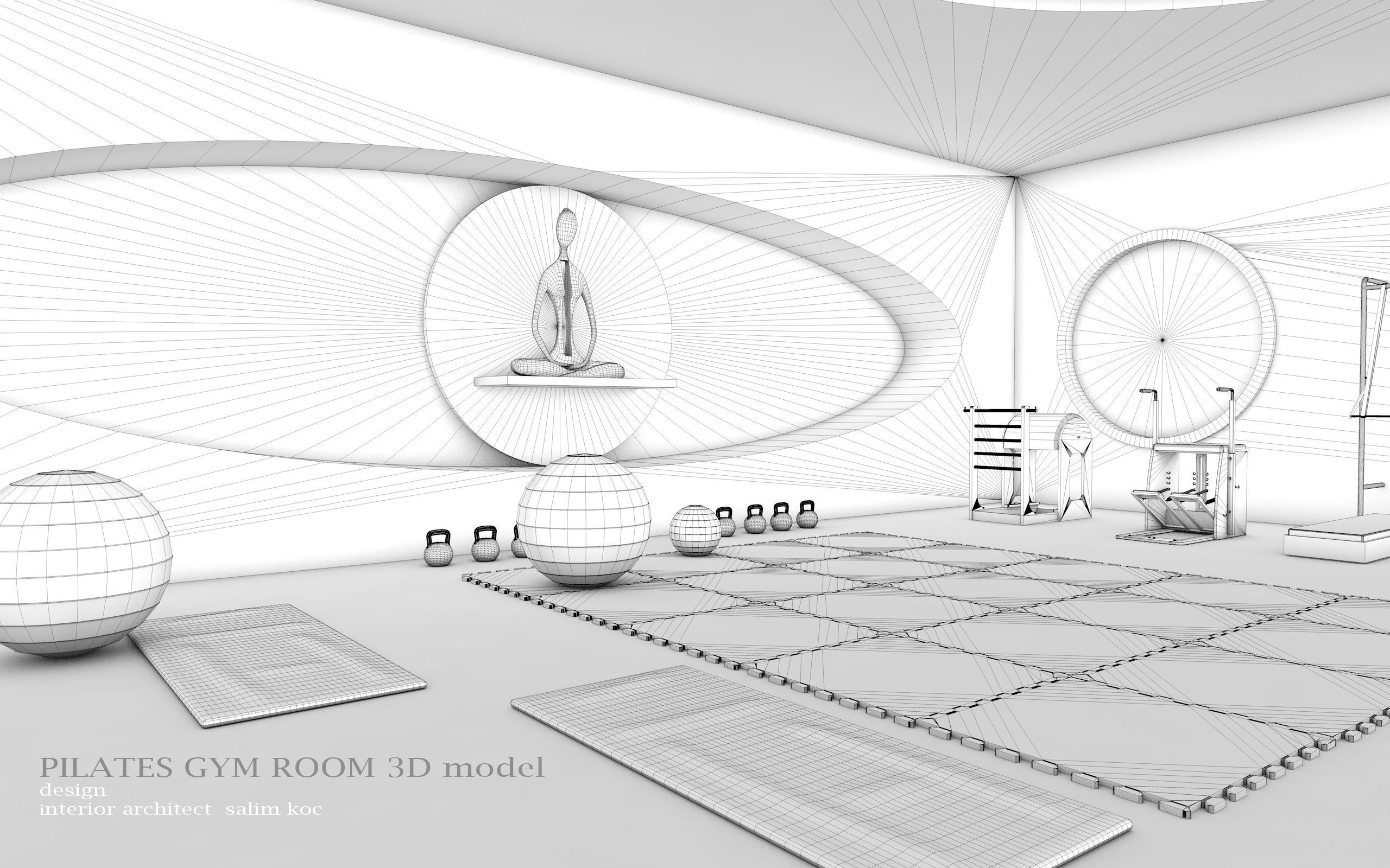 Pilates gym 3d model 3D model_21