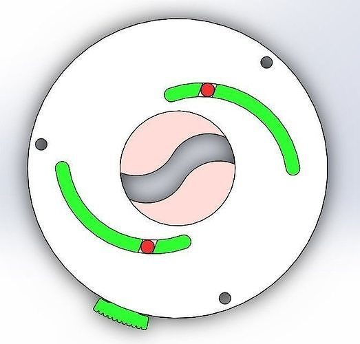 Rotating iris mechanism-2 blades 3D print model