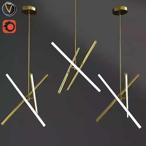 Light Rods LED Chandelier 3D model