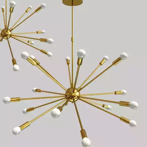Mid Century Brass Sputnik Chandelier