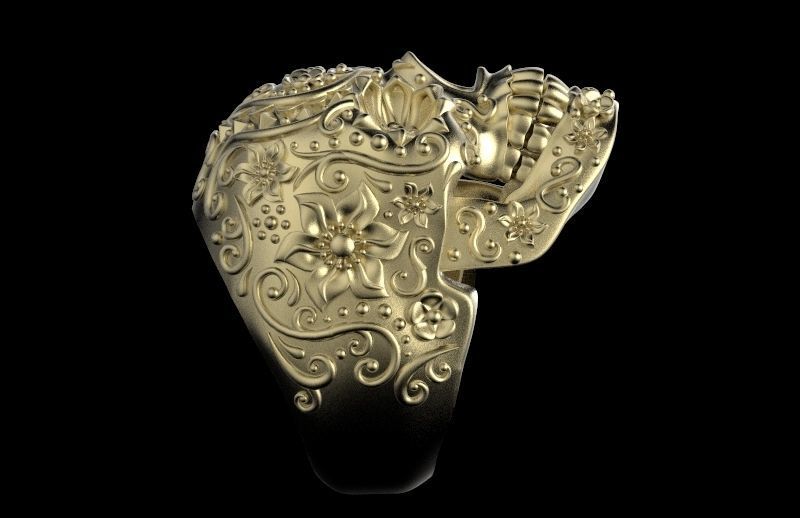 ring skull  3D print model_3