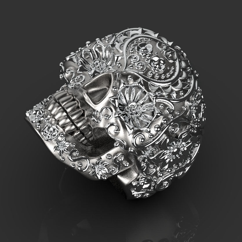 ring skull  3D print model_11