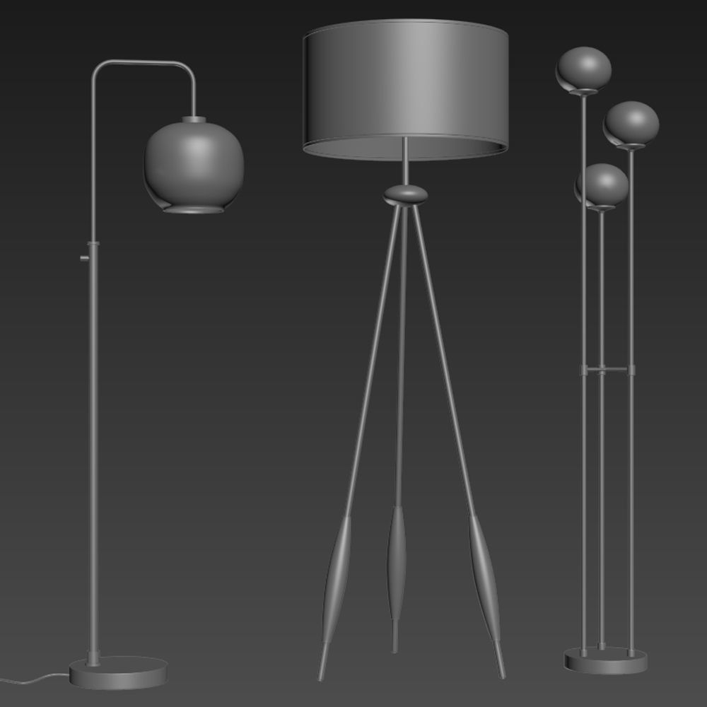 Modern Floor Lamps Collection 3D model_1