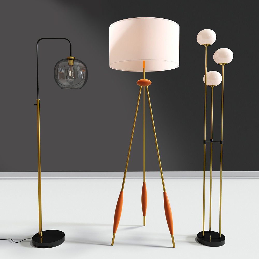 Modern Floor Lamps Collection 3D model_2