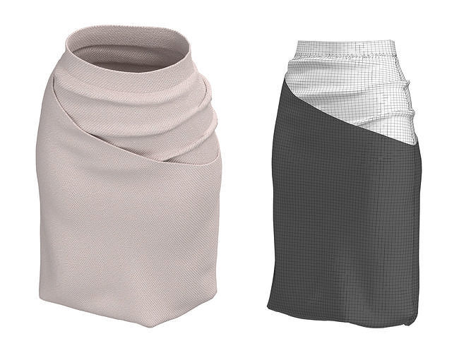 skirt knitted scarf 3D model