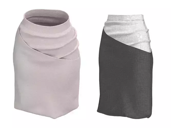 skirt knitted scarf 3D model