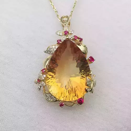 3DM Format Teardrop main stone pendant for him