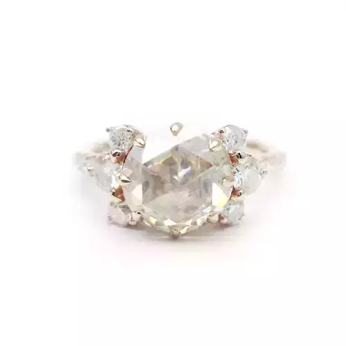 3DM Format Rose cut main stone wedding ring