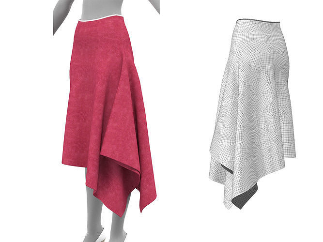Skirt 2 asymmetric 3D model