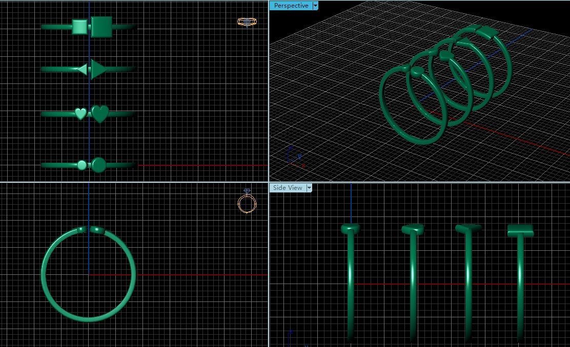 3DM Format Minimalist ring set 3D print model_12