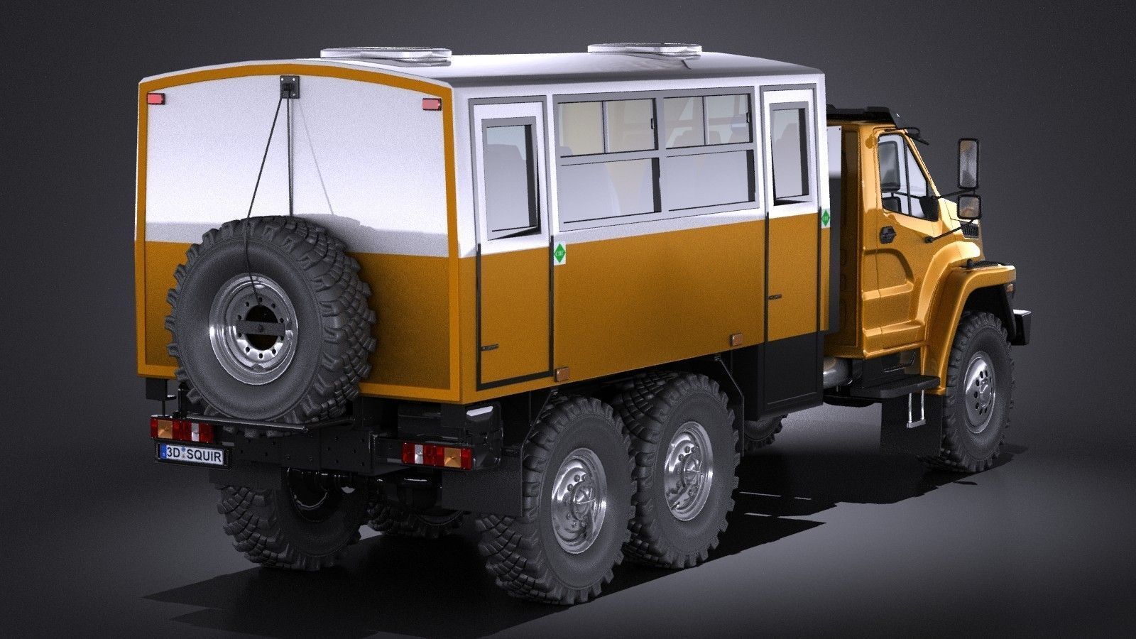 GAZ Ural Next 2015 Rotational Bus 3D model_4