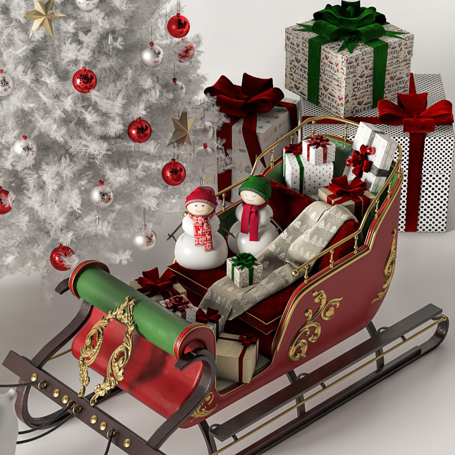 Christmas tree 02 3D model_1