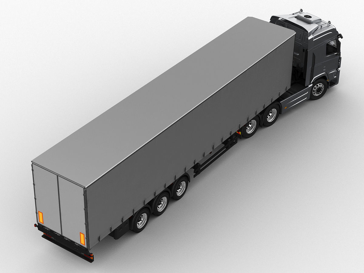 Hyundai Xcient with trailer 3D model_11