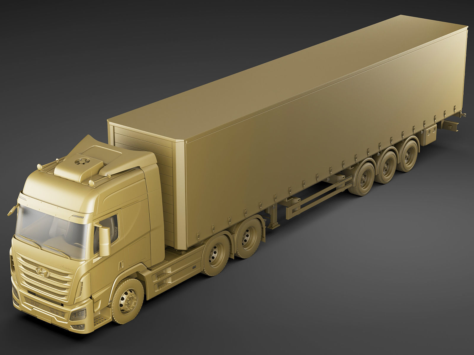 Hyundai Xcient with trailer 3D model_18