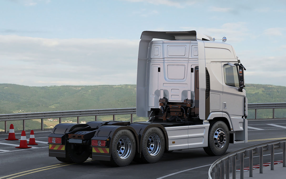 Hyundai Xcient with trailer 3D model_17