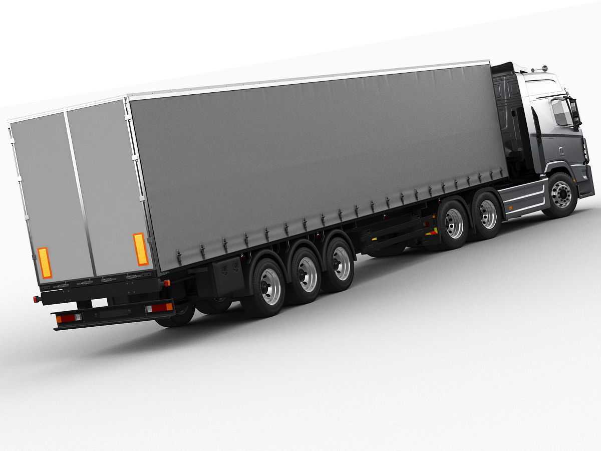 Hyundai Xcient with trailer 3D model_13