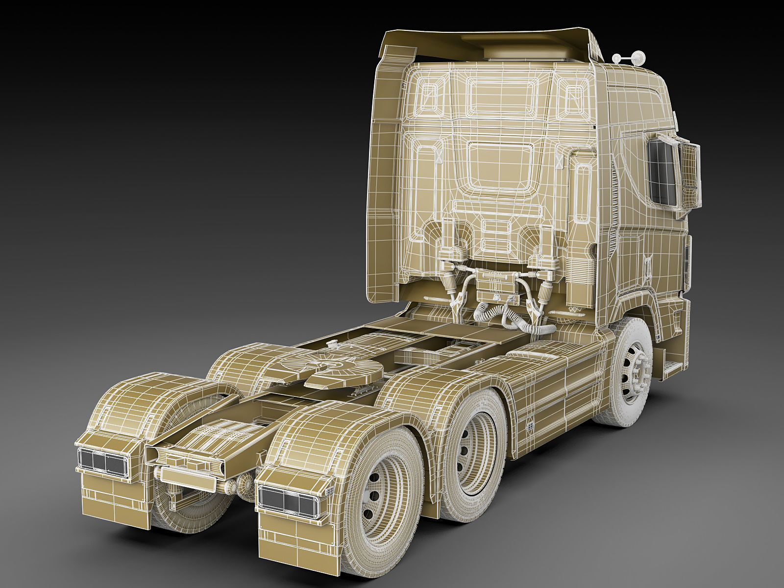 Hyundai Xcient with trailer 3D model_25