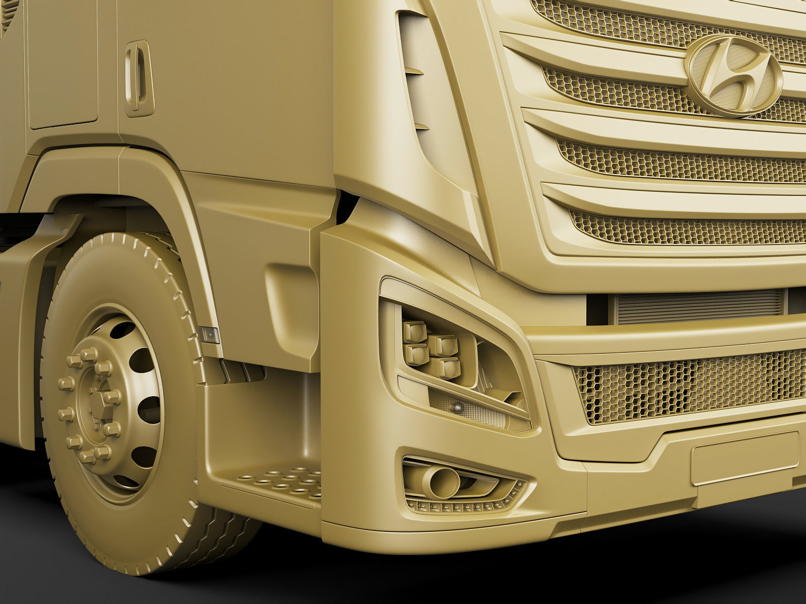 Hyundai Xcient with trailer 3D model_20