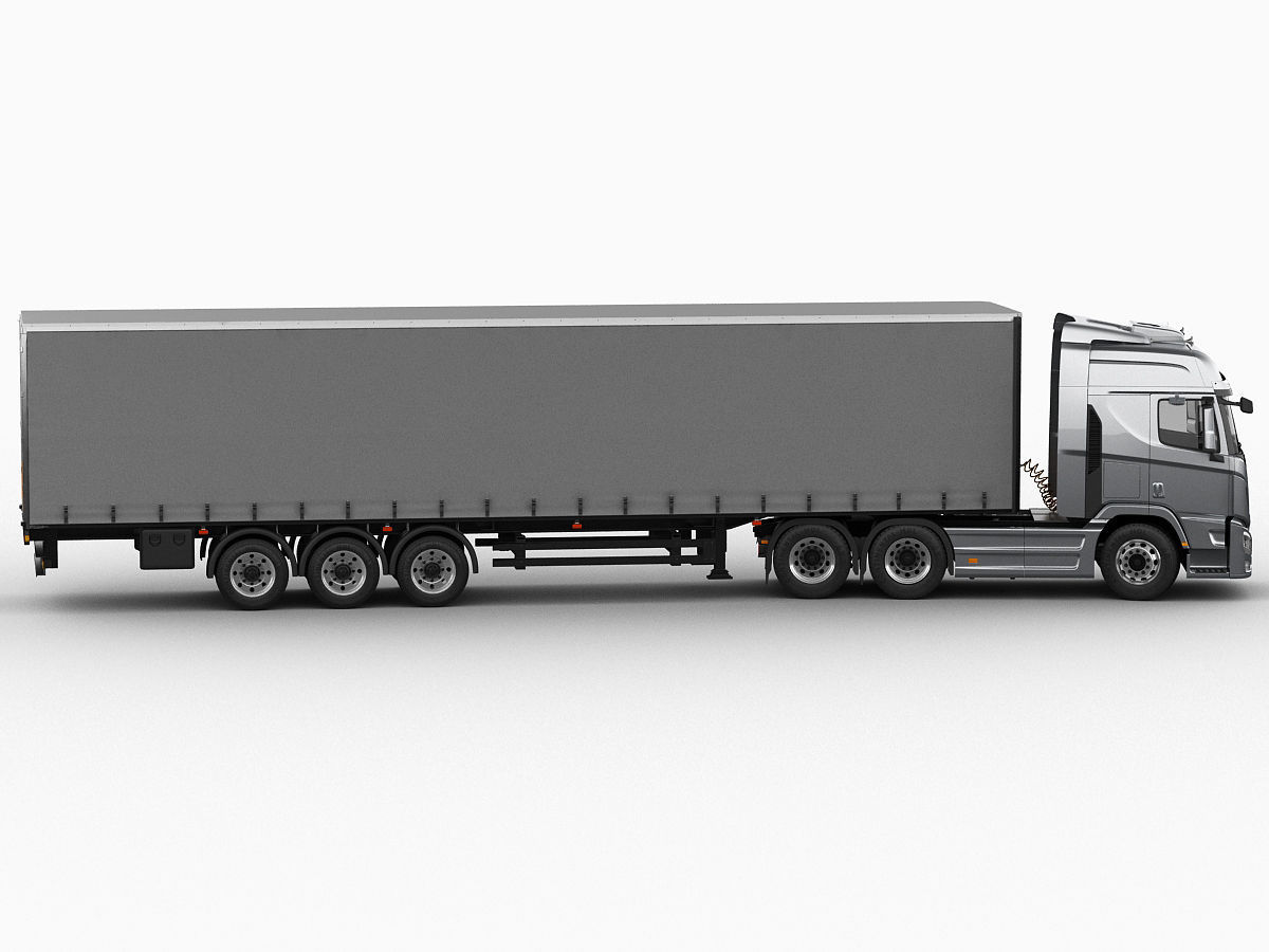 Hyundai Xcient with trailer 3D model_4