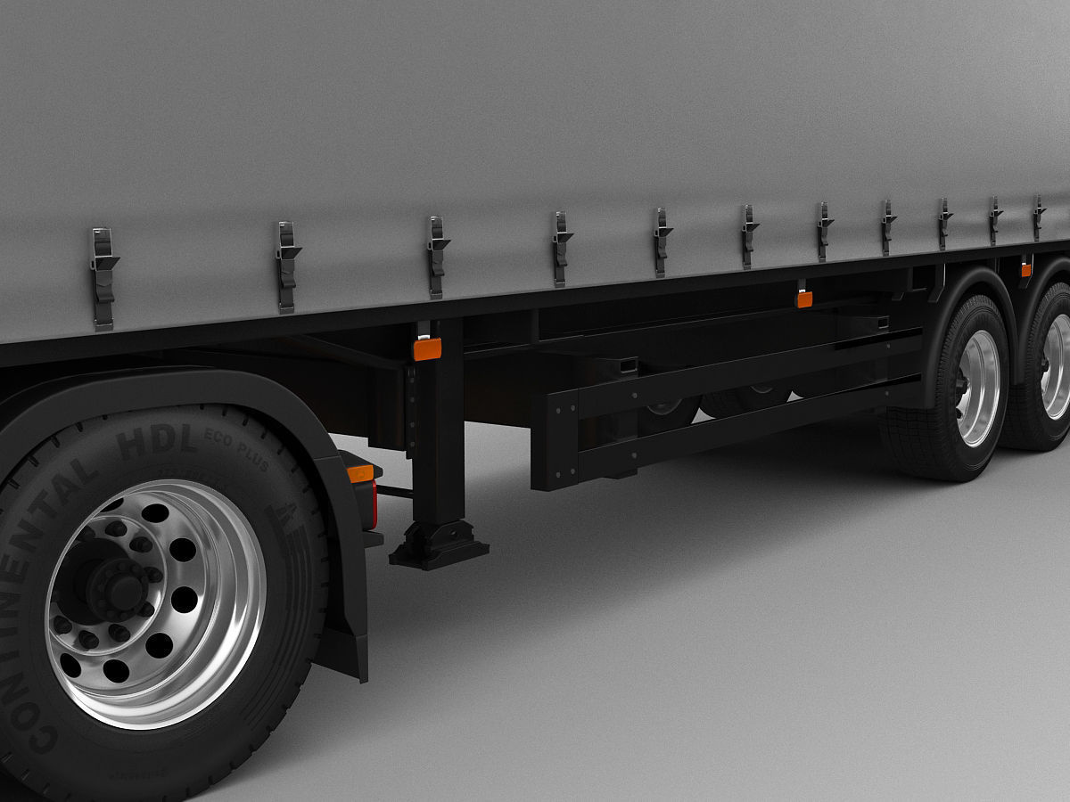 Hyundai Xcient with trailer 3D model_9
