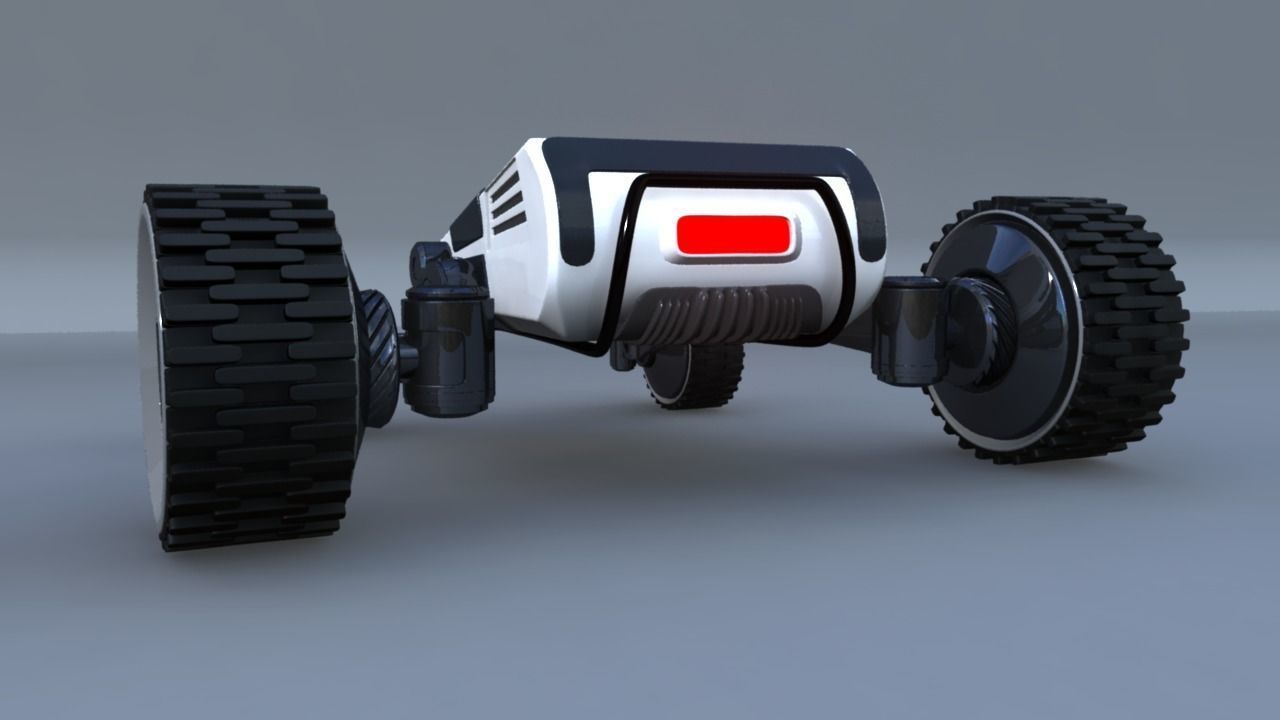4x4 Wheel Robot Drone Model 3D model_8