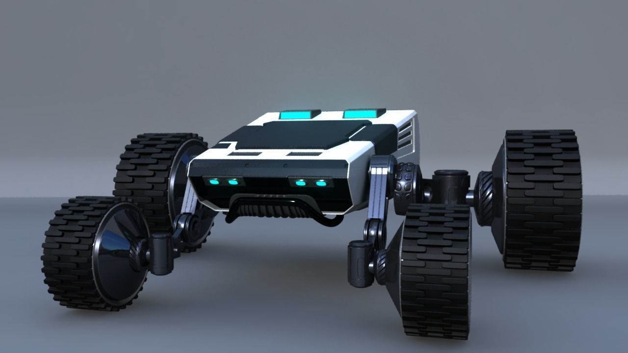 4x4 Wheel Robot Drone Model 3D model_2