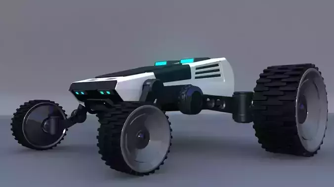 4x4 Wheel Robot Drone Model 3D model