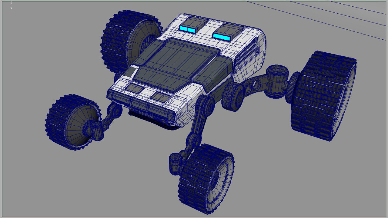 4x4 Wheel Robot Drone Model 3D model_19